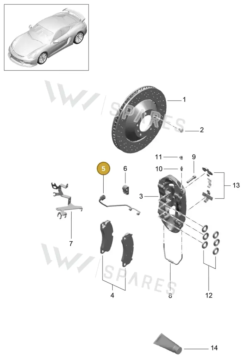 9GT907637 — Porsche Cayman GT4 (2015-2016) diagram p45602000, position 5