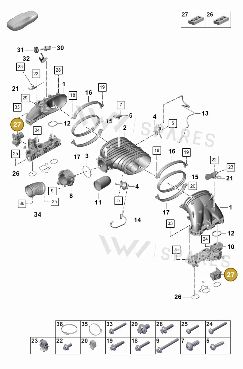 9GT998281 — Porsche 911 (2021-2022) diagram p59107100, position 27