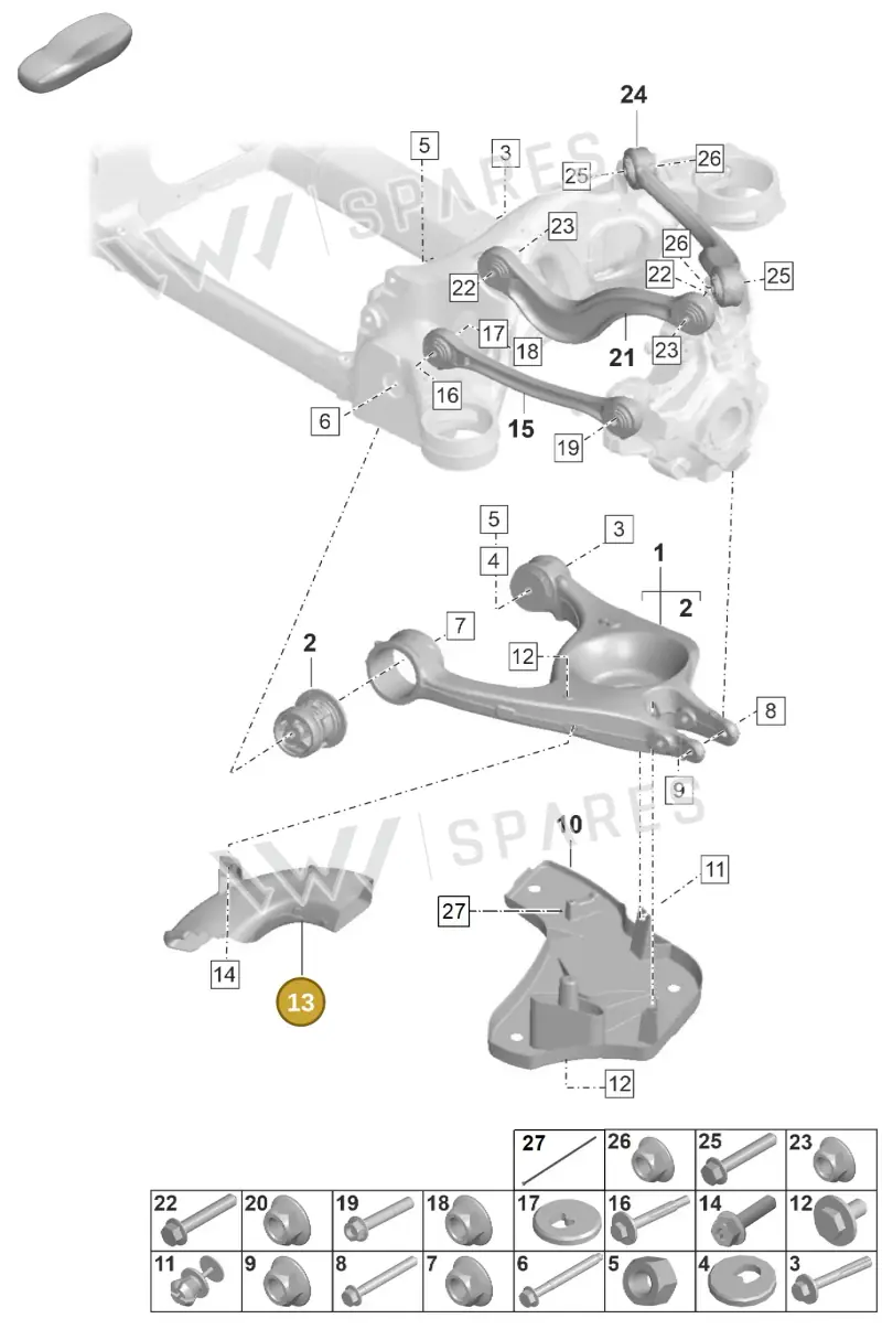 9J0615396 — Porsche Taycan Sport Turismo (2019-2024) diagram p56501050, position 13