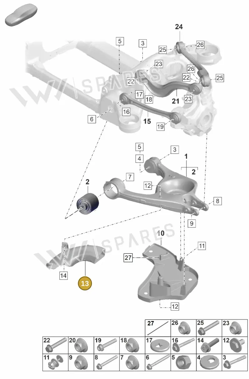 9J0615396 — Porsche Taycan Sport Turismo (2023-2025) diagram p56501055, position 13