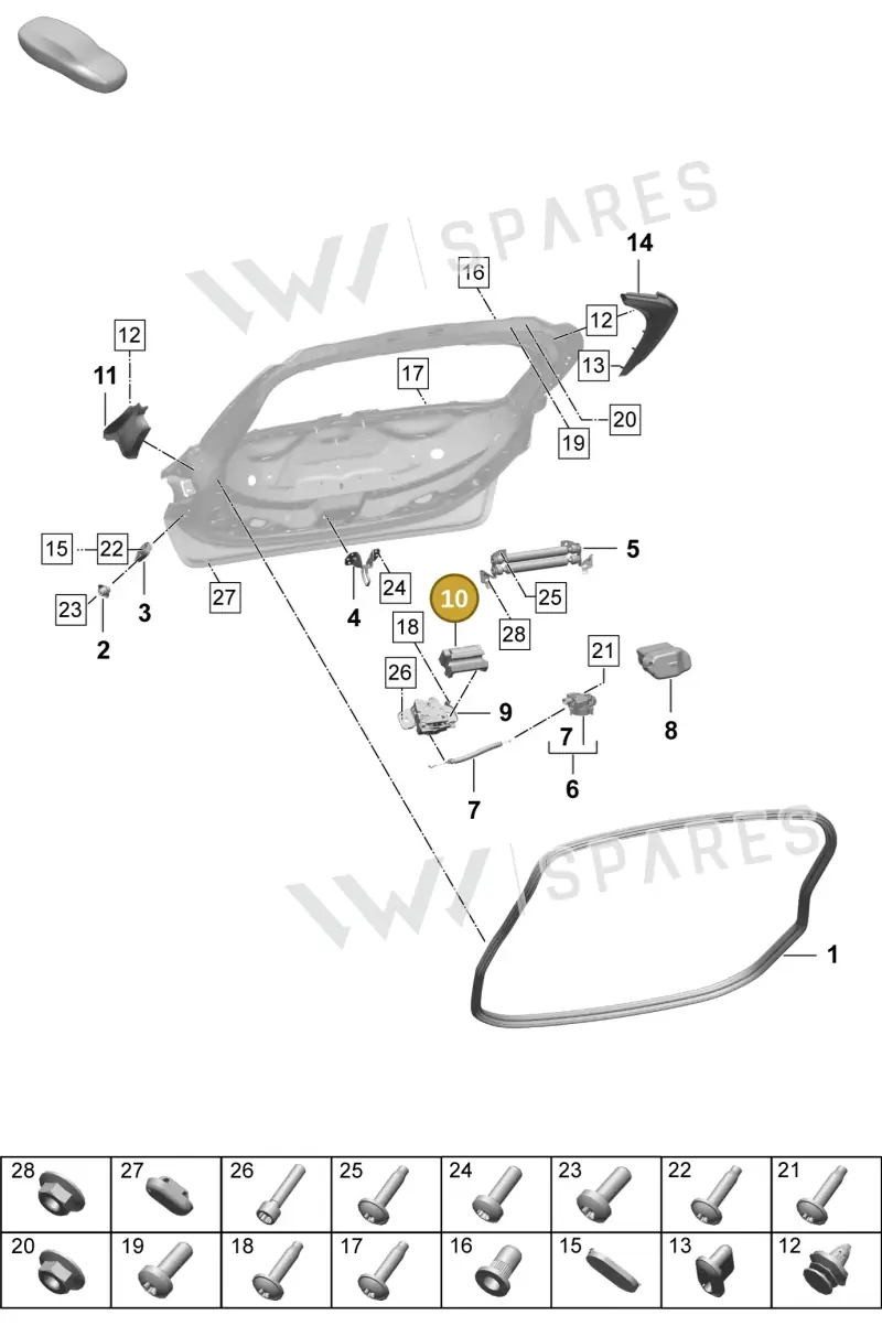 9J0827379 — Porsche Taycan Sport Turismo (2023-) diagram p64803125, position 10