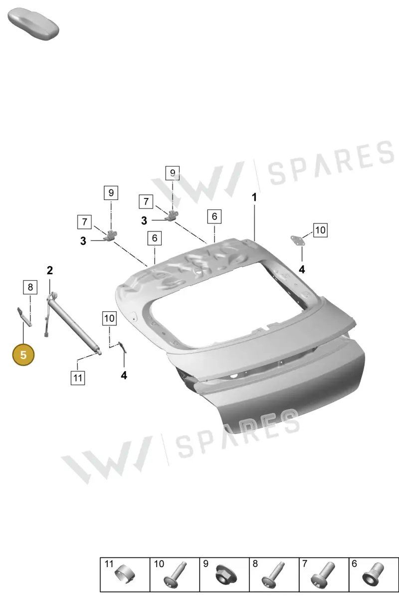9J0827427 — Porsche Taycan Sport Turismo (2023-2025) diagram p64803100, position 5
