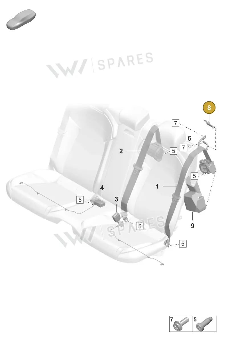 9J0857781 — Porsche Taycan Sport Turismo (2019-2024) diagram p56812100, position 8