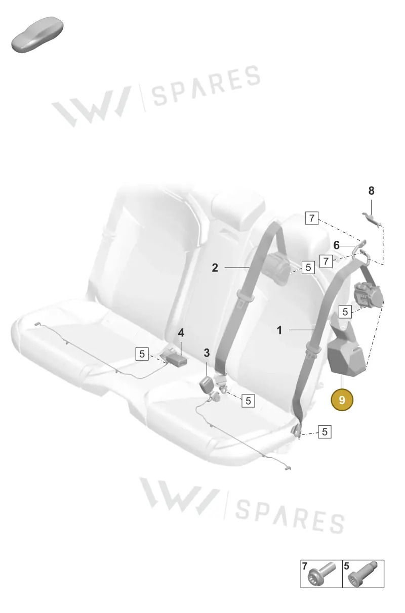 9J0857957 — Porsche Taycan Sport Turismo (2023-2025) diagram p56812100, position 9