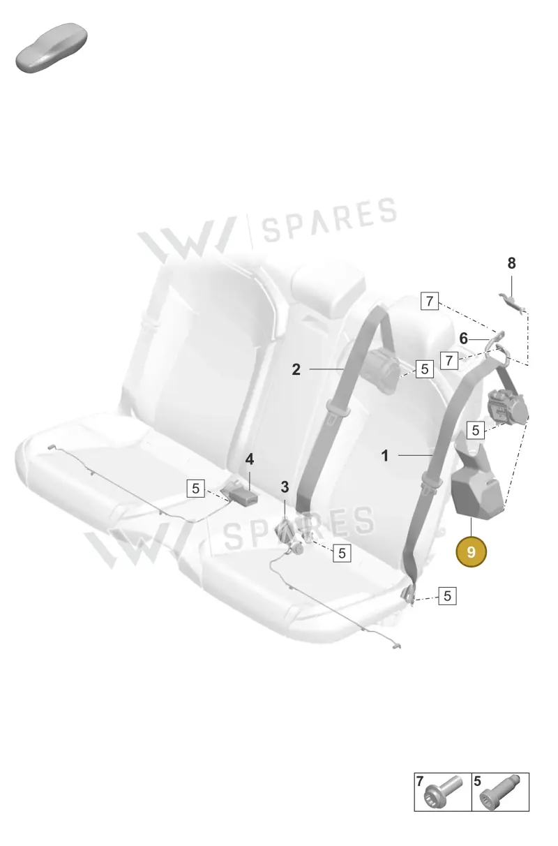 9J0857958 — Porsche Taycan Sport Turismo (2023-2025) diagram p56812100, position 9