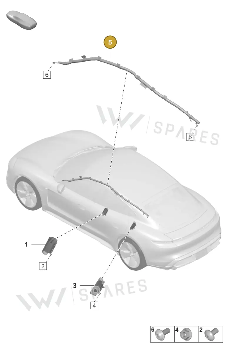 9J0880742F — Porsche Taycan Sport Turismo (2023-2025) diagram p56812550, position 5