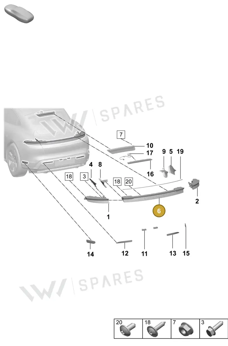 9J0945082J — Porsche Taycan Sport Turismo (2023-2025) diagram p64908400, position 6