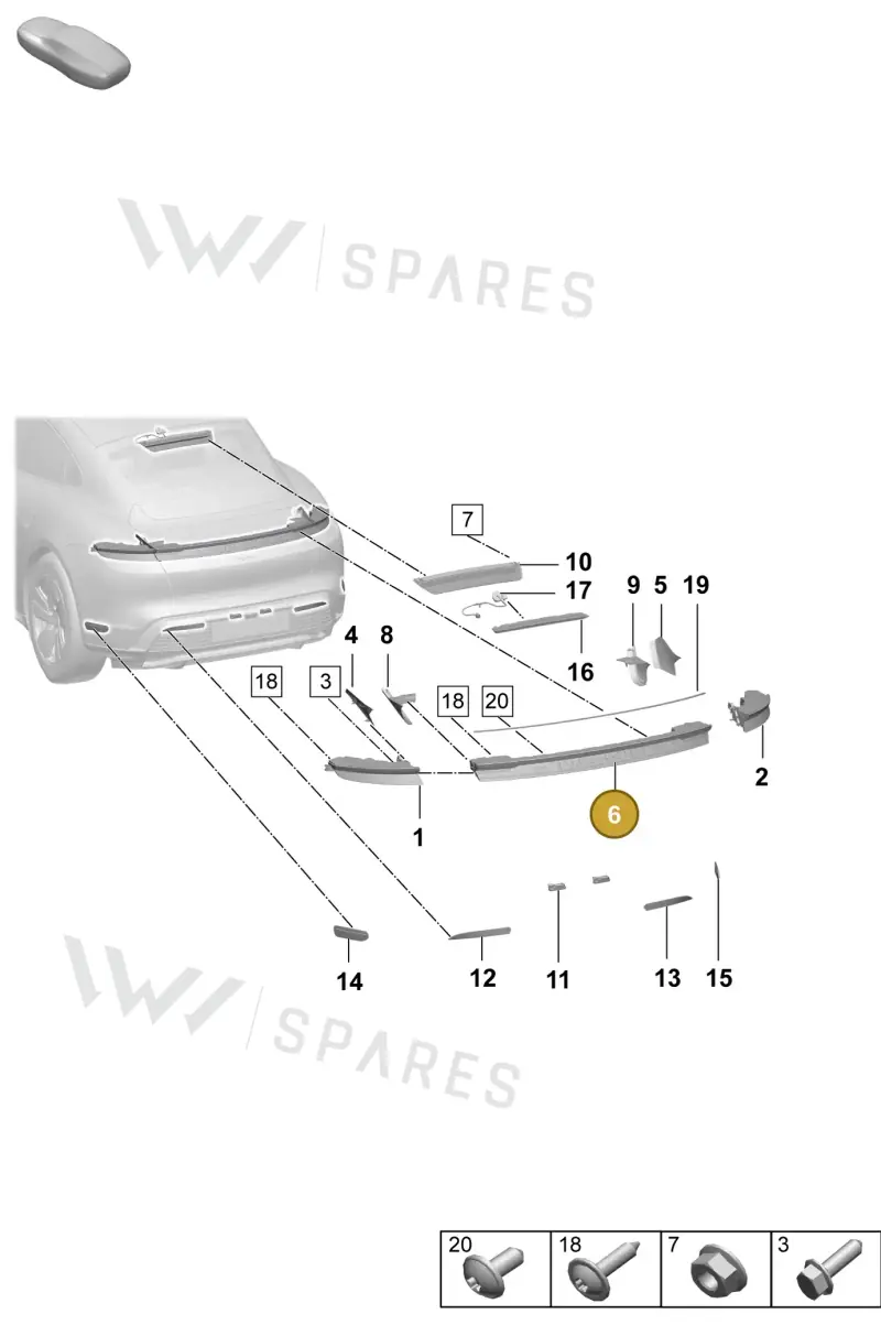 9J0945082L — Porsche Taycan Sport Turismo (2023-2025) diagram p64908400, position 6