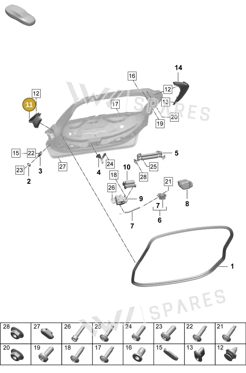 9J0945426A — Porsche Taycan Sport Turismo (2023-) diagram p64803125, position 11
