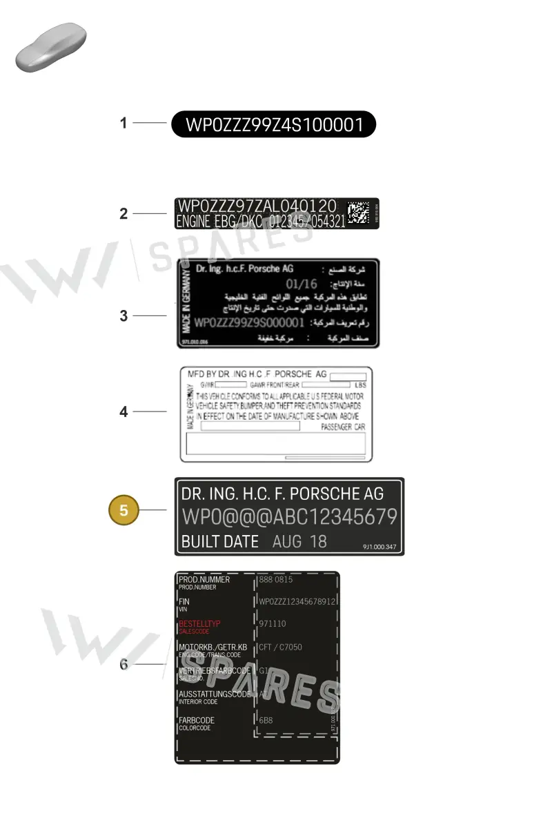 9J1000347 — Porsche Panamera (2020-2023) diagram p58001018, position 5
