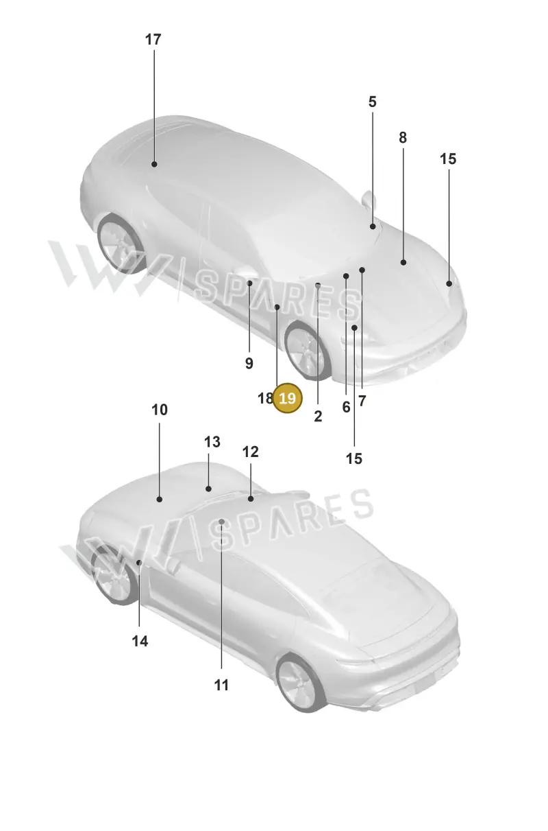9J1010007A — Porsche Taycan Sport Turismo (2019-2024) diagram p56003000, position 19