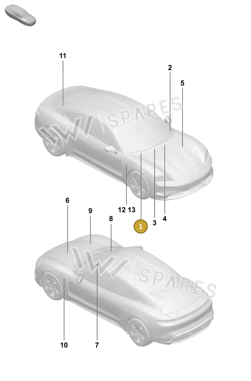 9J1010009B — Porsche Taycan Sport Turismo (2023-2025) diagram p64003100, position 1