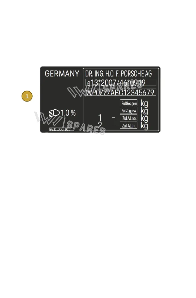 9J1010010 — Porsche Taycan Sport Turismo (2019-2024) diagram p56003100, position 1