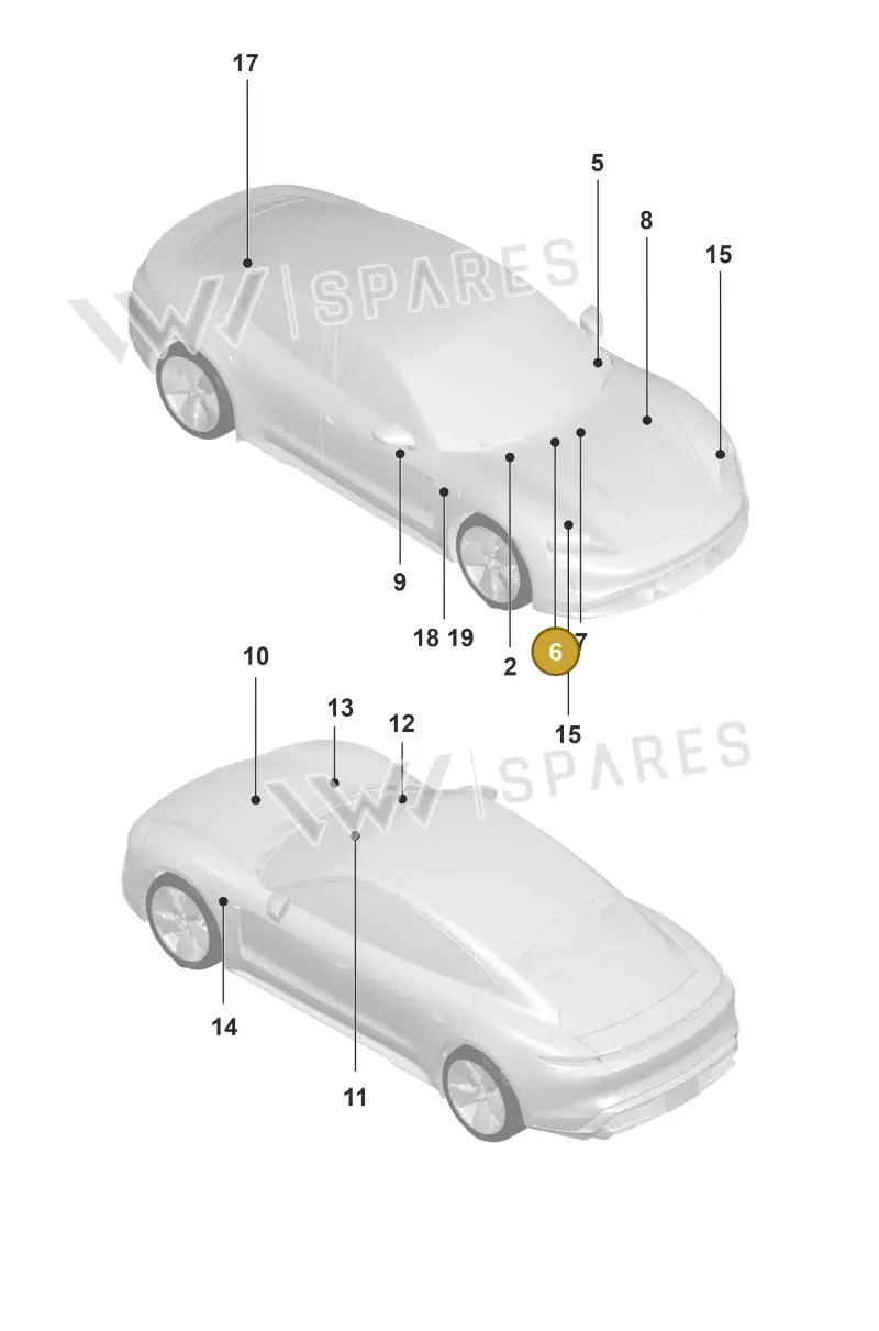 9J1010500D — Porsche Taycan Sport Turismo (2019-2024) diagram p56003000, position 6