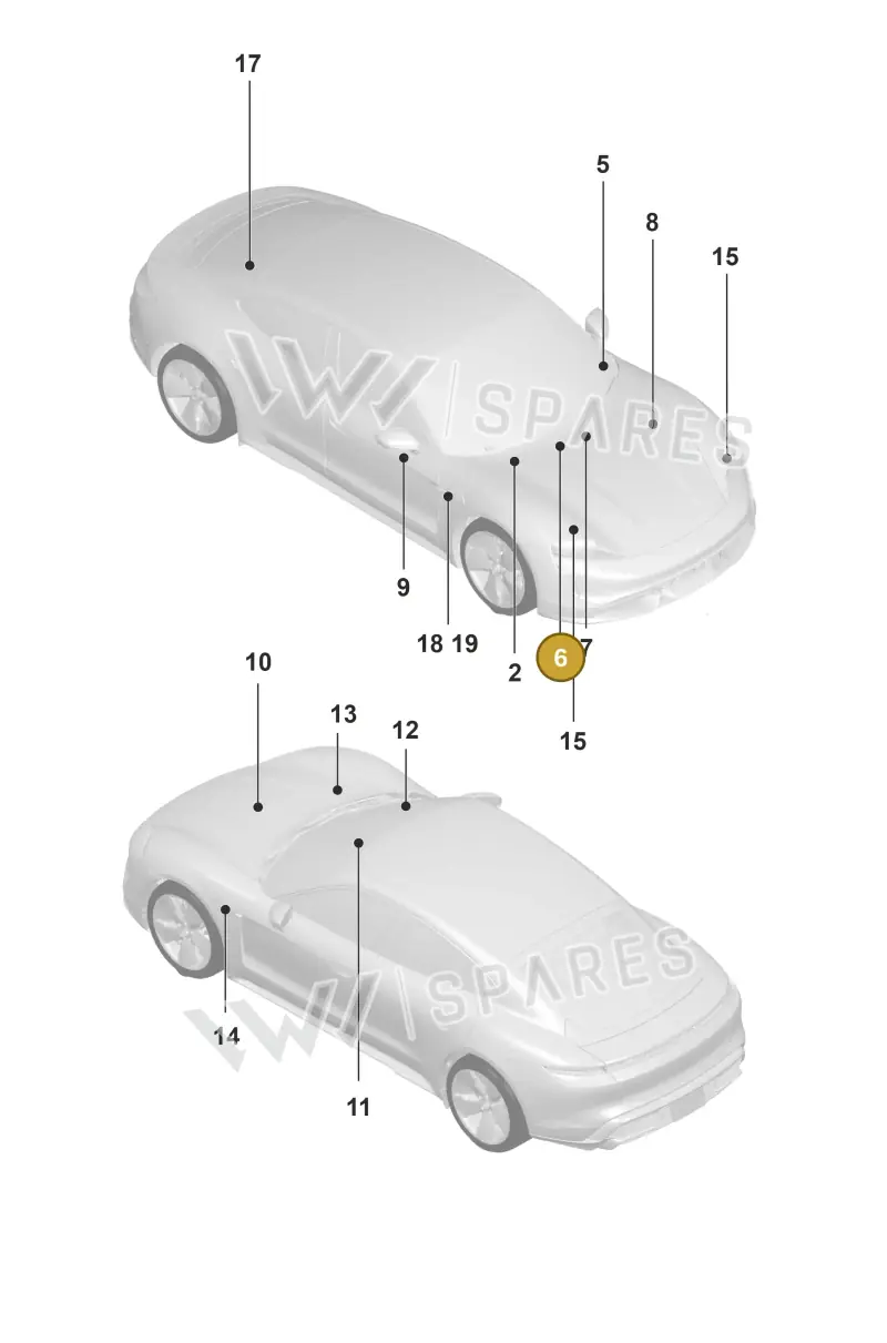9J1010500E — Porsche Taycan Sport Turismo (2019-2024) diagram p56003000, position 6
