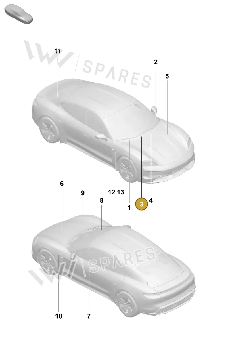 9J1010500M — Porsche Taycan Sport Turismo (2023-2025) diagram p64003100, position 3
