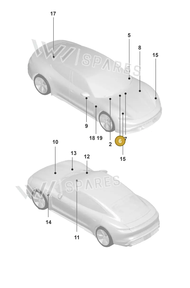 9J1010500 — Porsche Taycan Sport Turismo (2019-2024) diagram p56003000, position 6