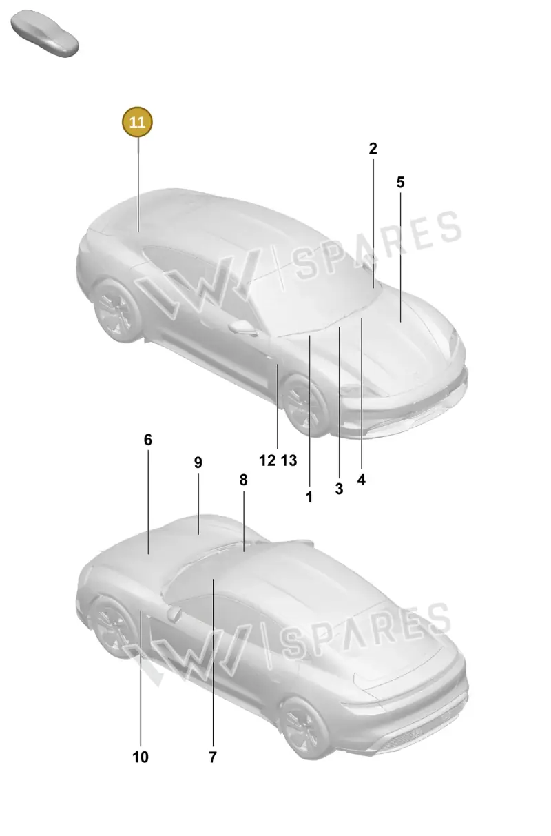 9J1010564 — Porsche Taycan Sport Turismo (2023-2025) diagram p64003100, position 11