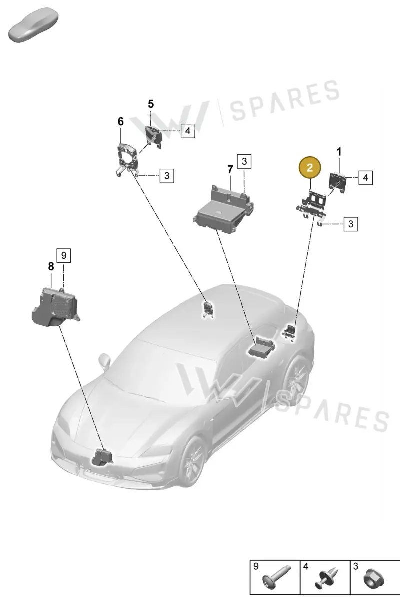 9J1035243AA — Porsche Taycan Sport Turismo (2023-2025) diagram p64901600, position 2