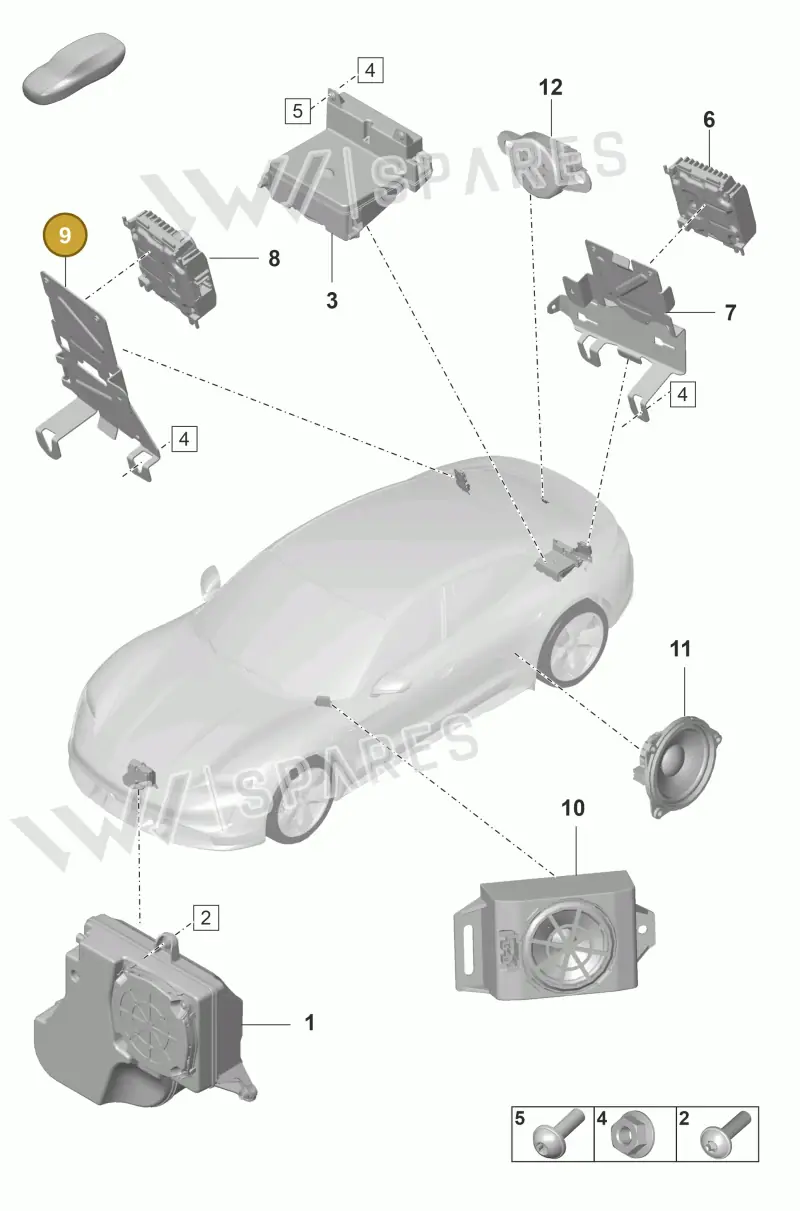 9J1035243D — Porsche Taycan Sport Turismo (2019-2024) diagram p56911150, position 9