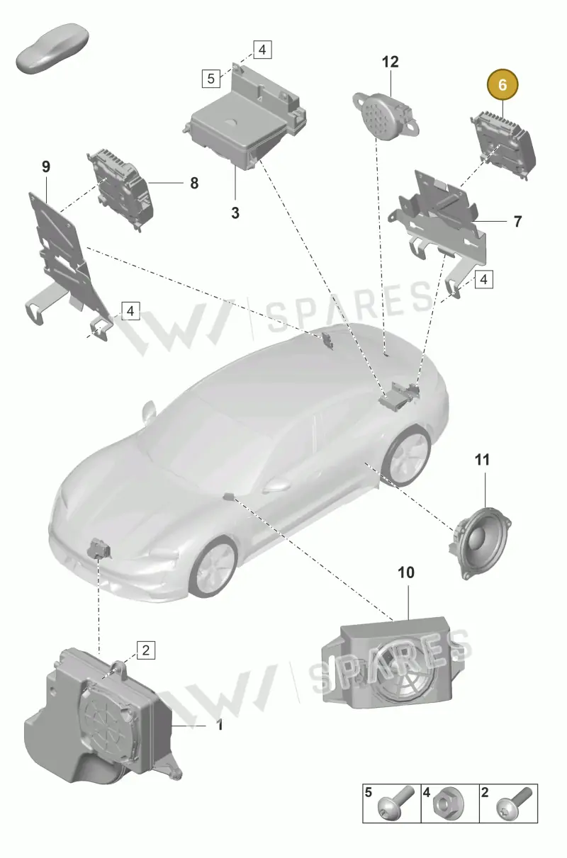9J1035335H — Porsche Taycan Sport Turismo (2019-2024) diagram p56911150, position 6