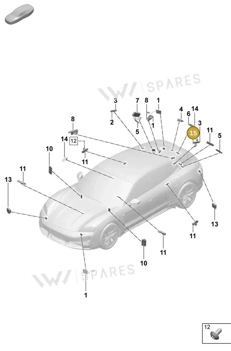 9J1035443 — Porsche Taycan Sport Turismo (2023-2025) diagram p64911300, position 3+15