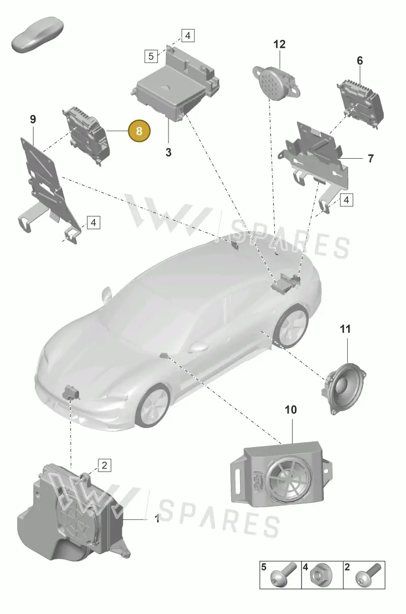 9J1035446G — Porsche Taycan Sport Turismo (2019-2024) diagram p56911150, position 8