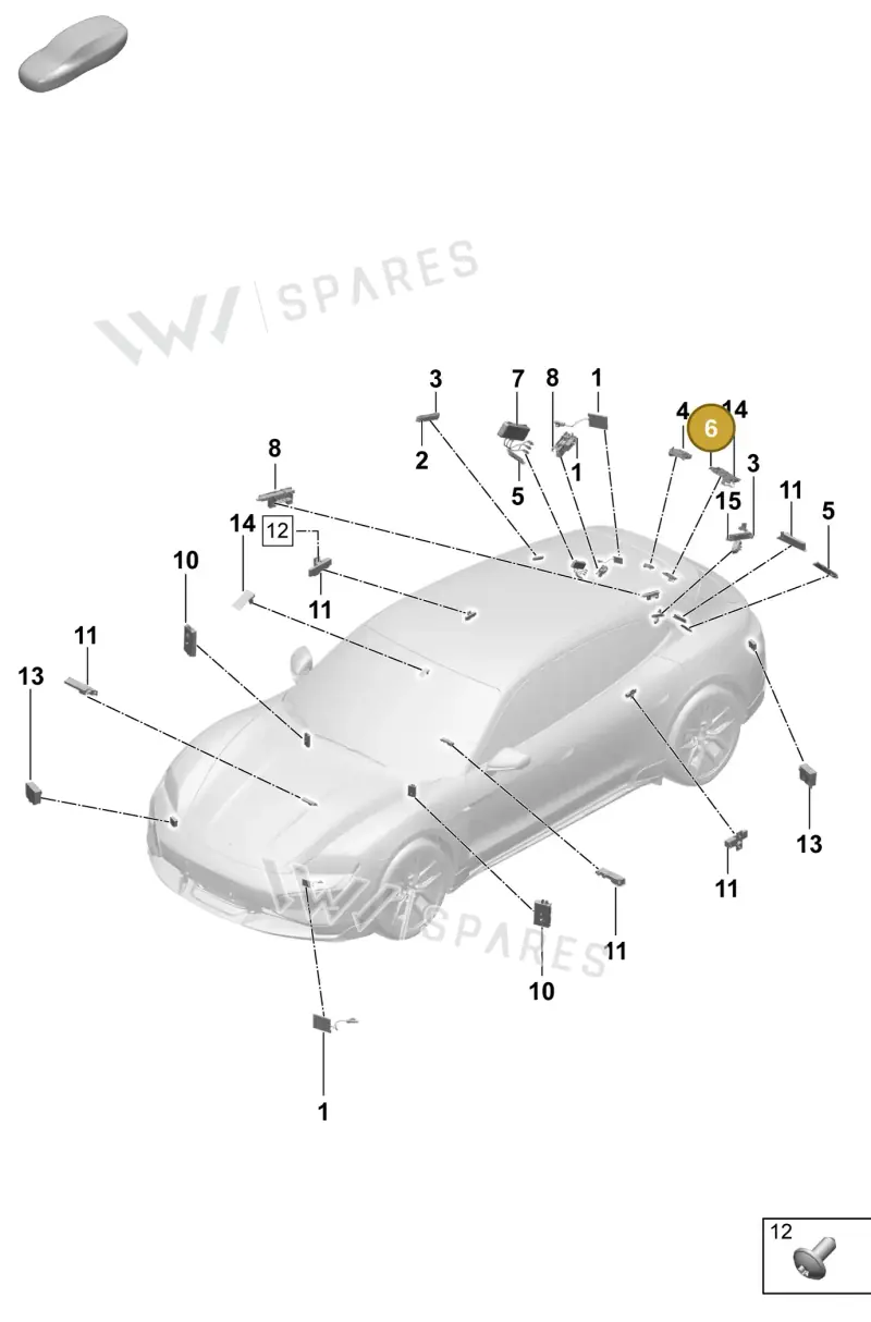 9J1035464 — Porsche Taycan Sport Turismo (2023-2025) diagram p64911300, position 6