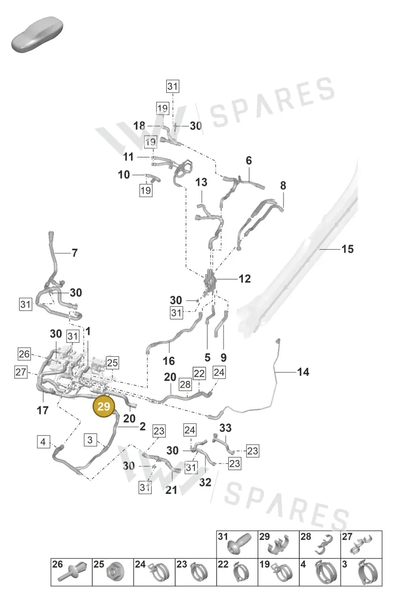 9J1121079 — Porsche Taycan Sport Turismo (2019-2024) diagram p56155050, position 29