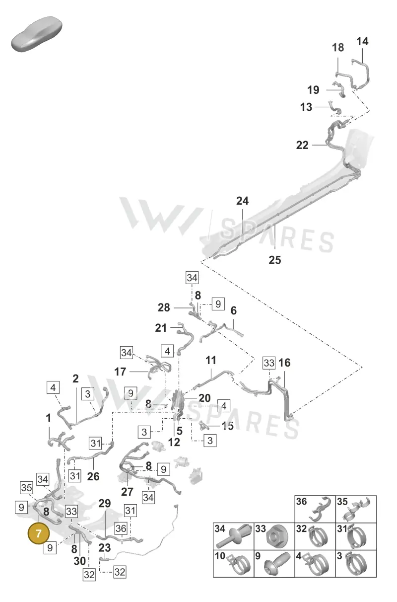 9J1121081B — Porsche Taycan Sport Turismo (2019-2024) diagram p56155052, position 7