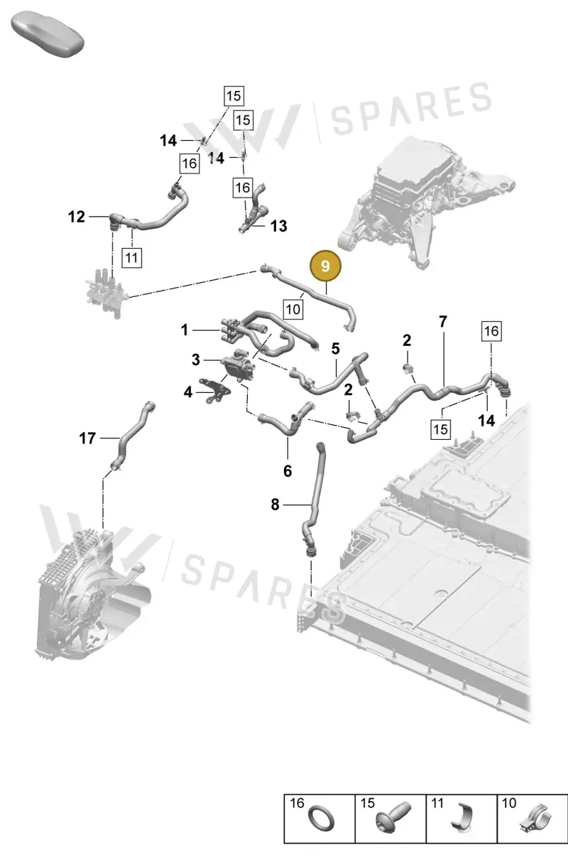9J1121086 — Porsche Taycan Sport Turismo (2023-) diagram p64155500, position 9