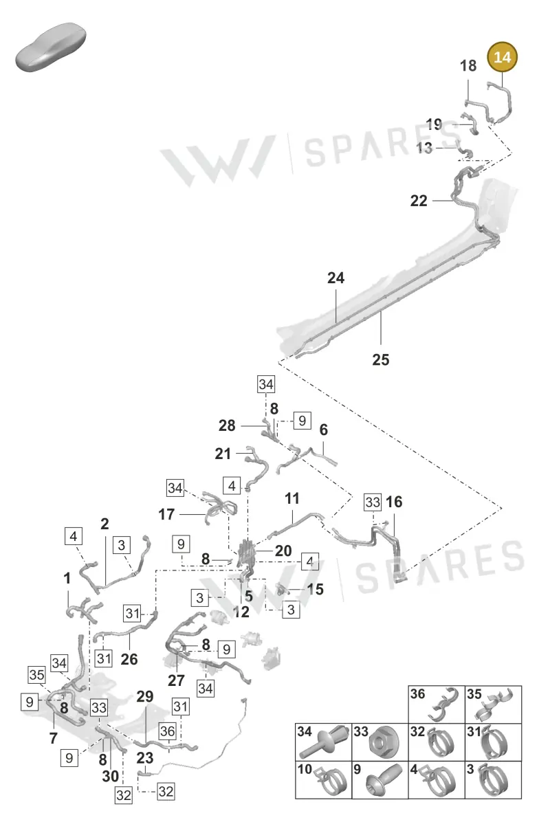 9J1121109 — Porsche Taycan Sport Turismo (2019-2024) diagram p56155052, position 14