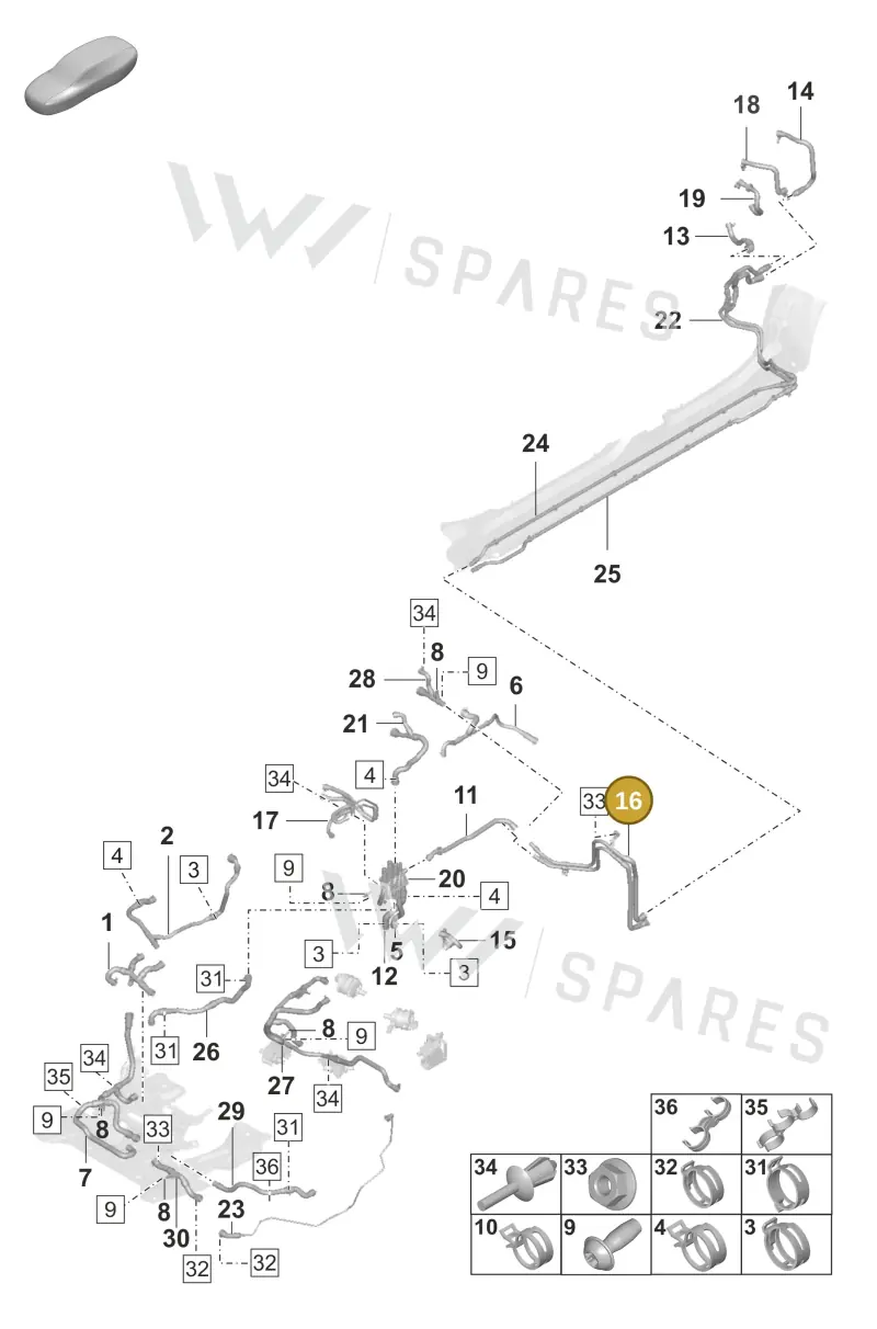 9J1121151 — Porsche Taycan Sport Turismo (2019-2024) diagram p56155052, position 16