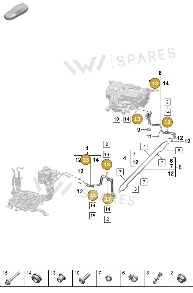 9J1121215 — Porsche Taycan Sport Turismo (2023-2025) diagram p64155070, position 13