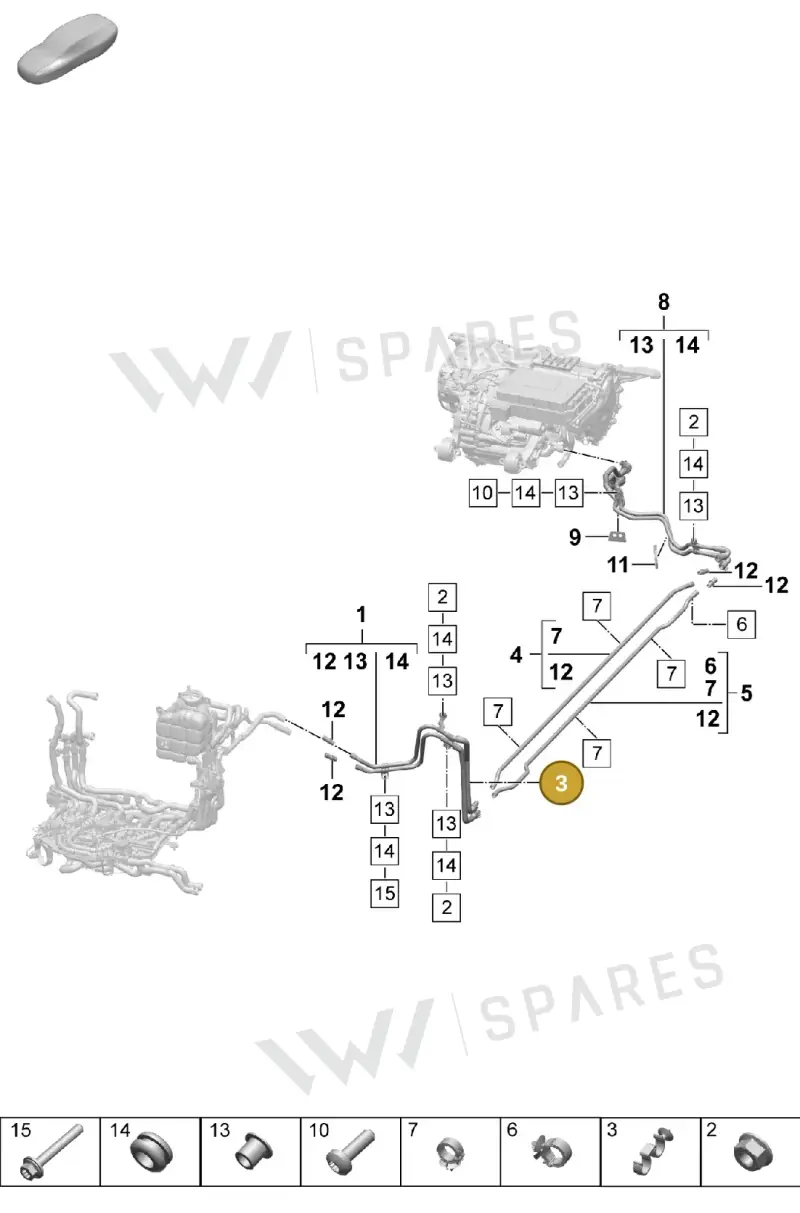 9J1121235 — Porsche Taycan Sport Turismo (2023-2025) diagram p64155070, position 3