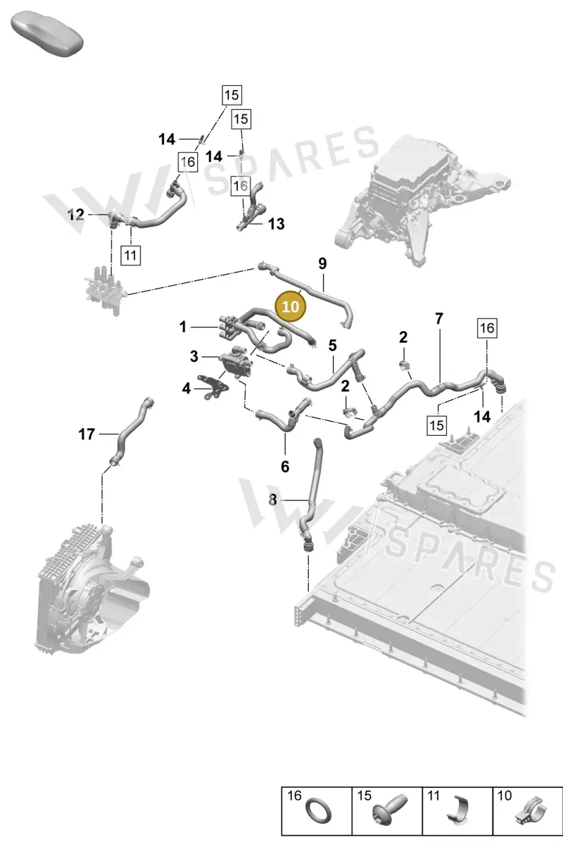 9J1121240 — Porsche Taycan Sport Turismo (2023-2025) diagram p64155500, position 10