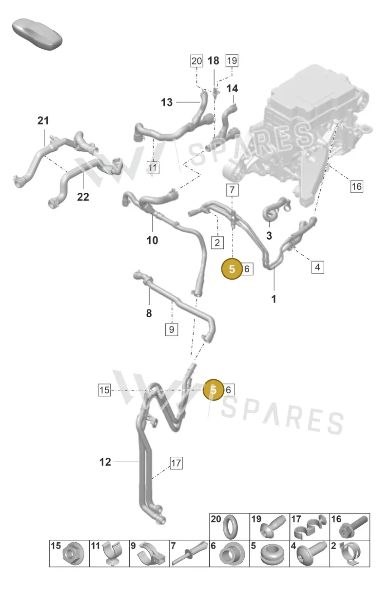 9J1121268 — Porsche Taycan Sport Turismo (2019-2024) diagram p56155500, position 5