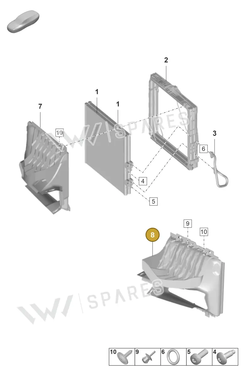 9J1121333A — Porsche Taycan Sport Turismo (2023-) diagram p56814100, position 8