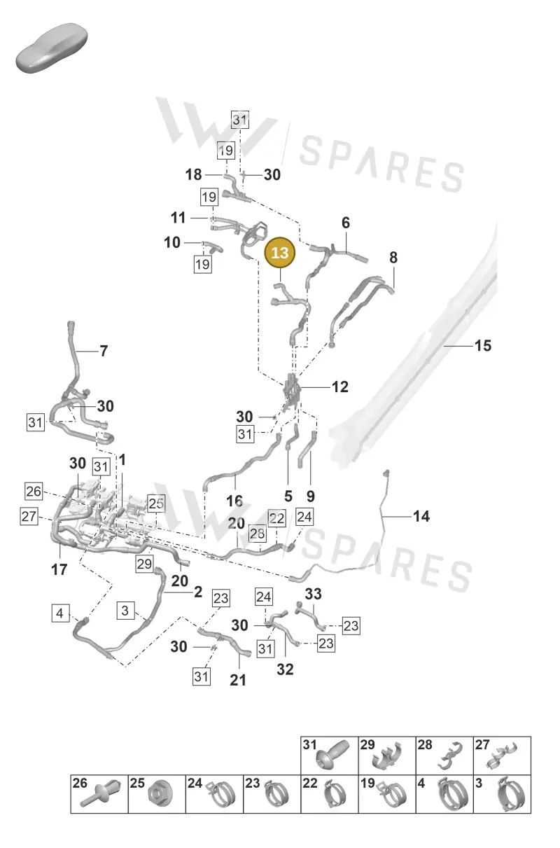 9J1121444 — Porsche Taycan Sport Turismo (2019-2024) diagram p56155050, position 13