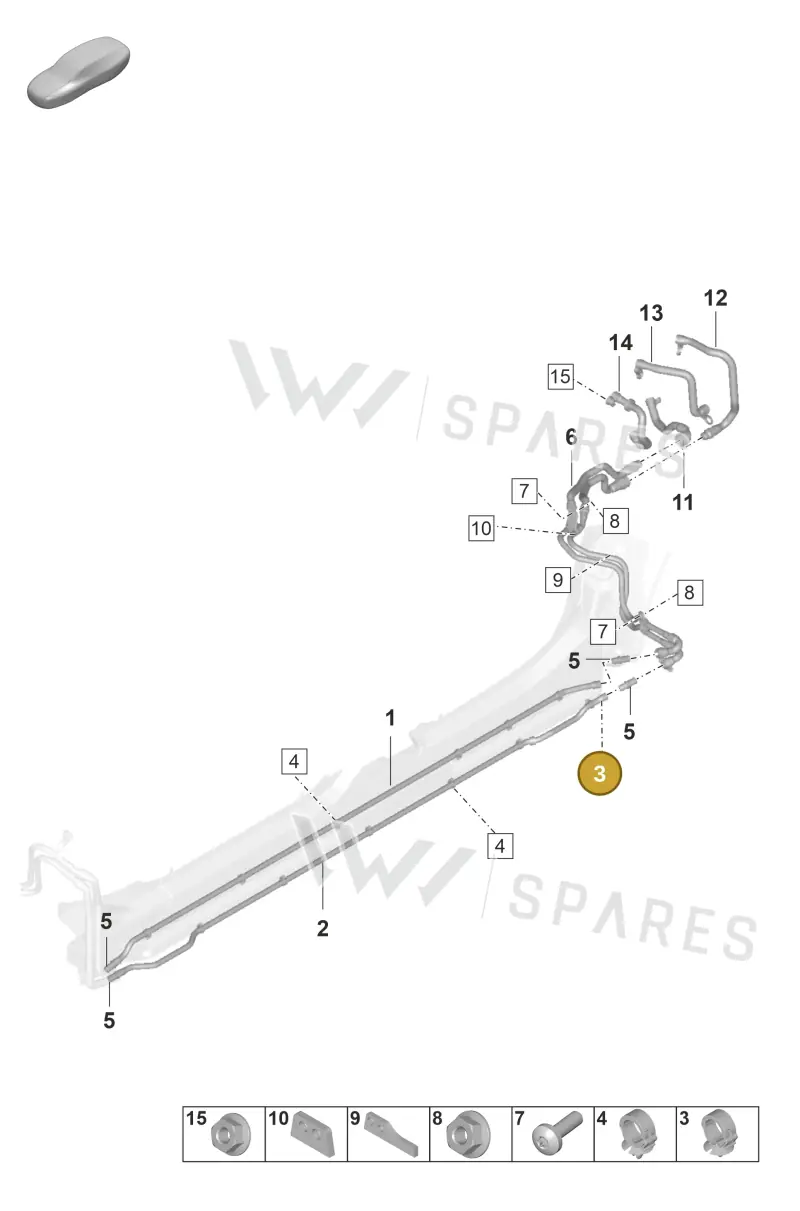 9J1121521 — Porsche Taycan Sport Turismo (2019-2024) diagram p56155070, position 3