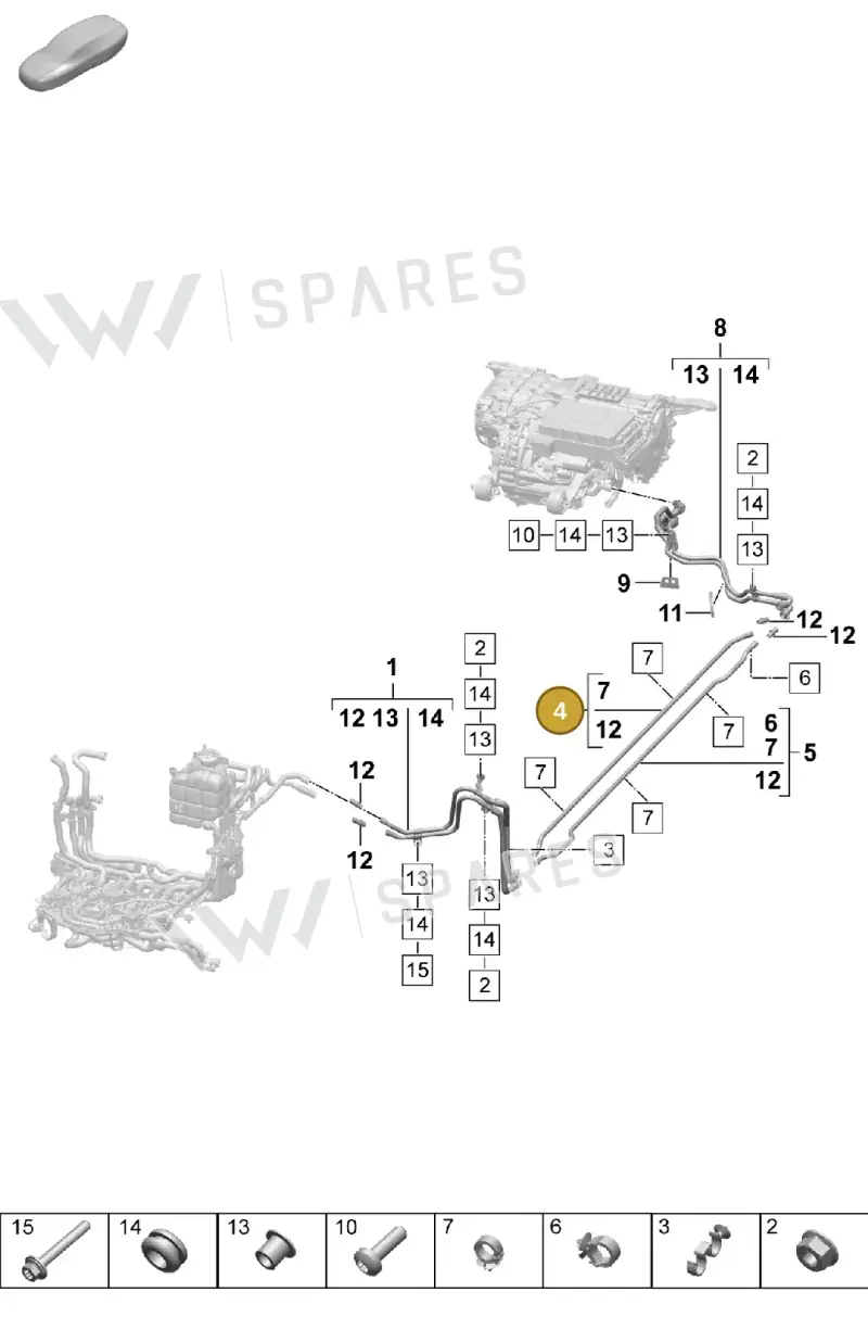 9J1121559A — Porsche Taycan Sport Turismo (2023-) diagram p64155070, position 4