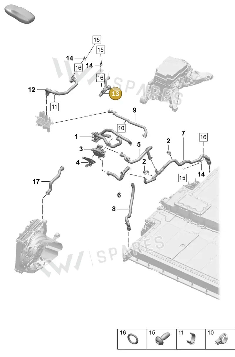 9J1121661 — Porsche Taycan Sport Turismo (2023-2025) diagram p64155500, position 13