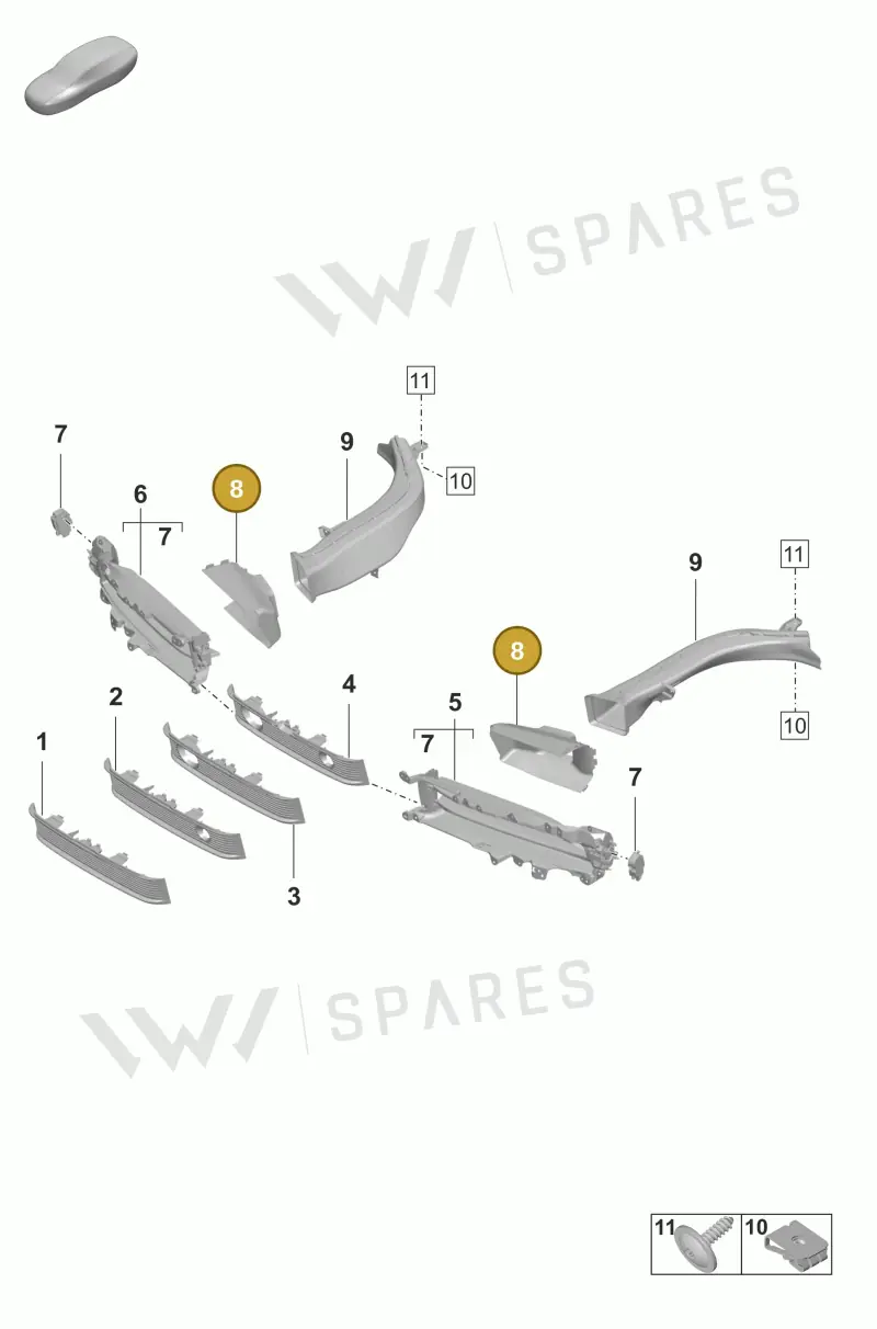 9J1121705A — Porsche Taycan Sport Turismo (2023-) diagram p56802100, position 8