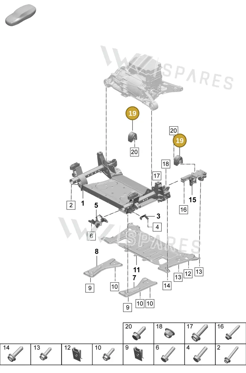 9J1399111E — Porsche Taycan Sport Turismo (2023-) diagram p64401000, position 19