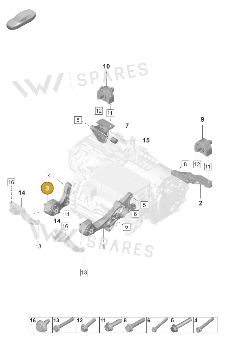 9J1399225A — Porsche Taycan Sport Turismo (2019-2024) diagram p56159050, position 3