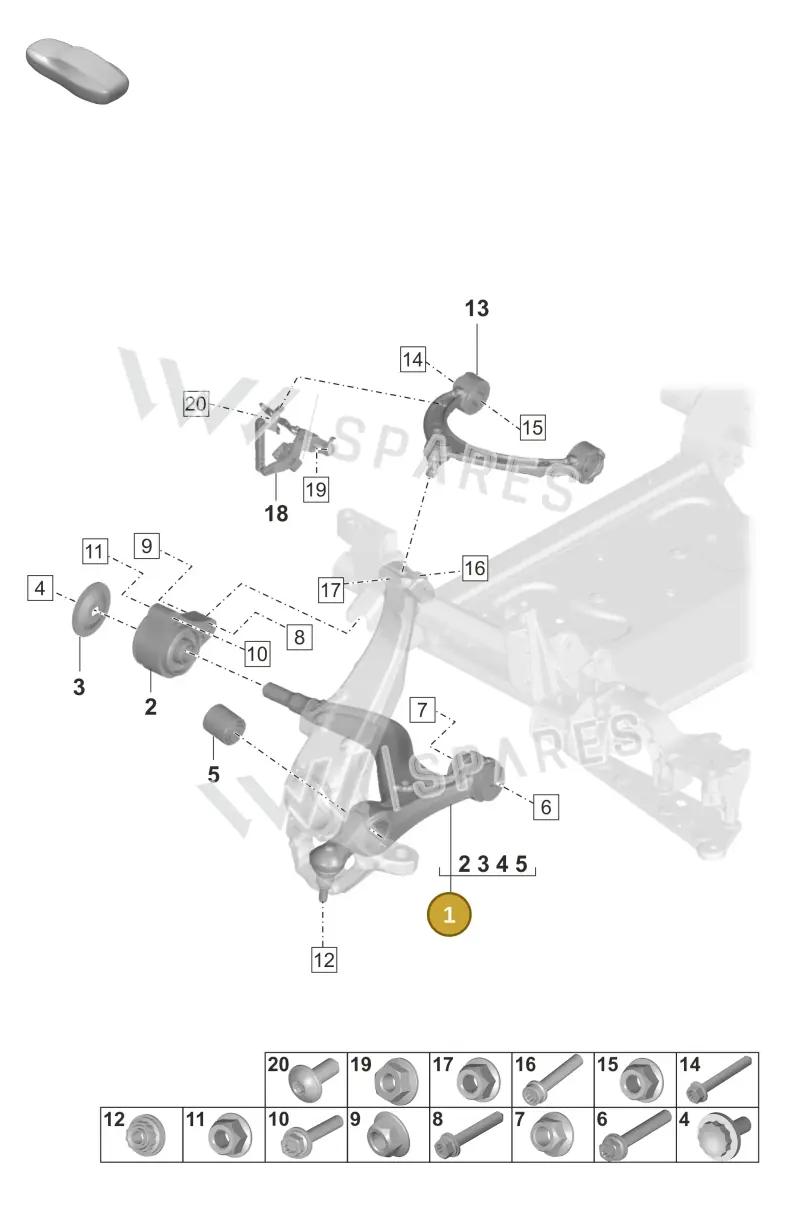 9J1407151A — Porsche Taycan Sport Turismo (2019-2024) diagram p56401050, position 1