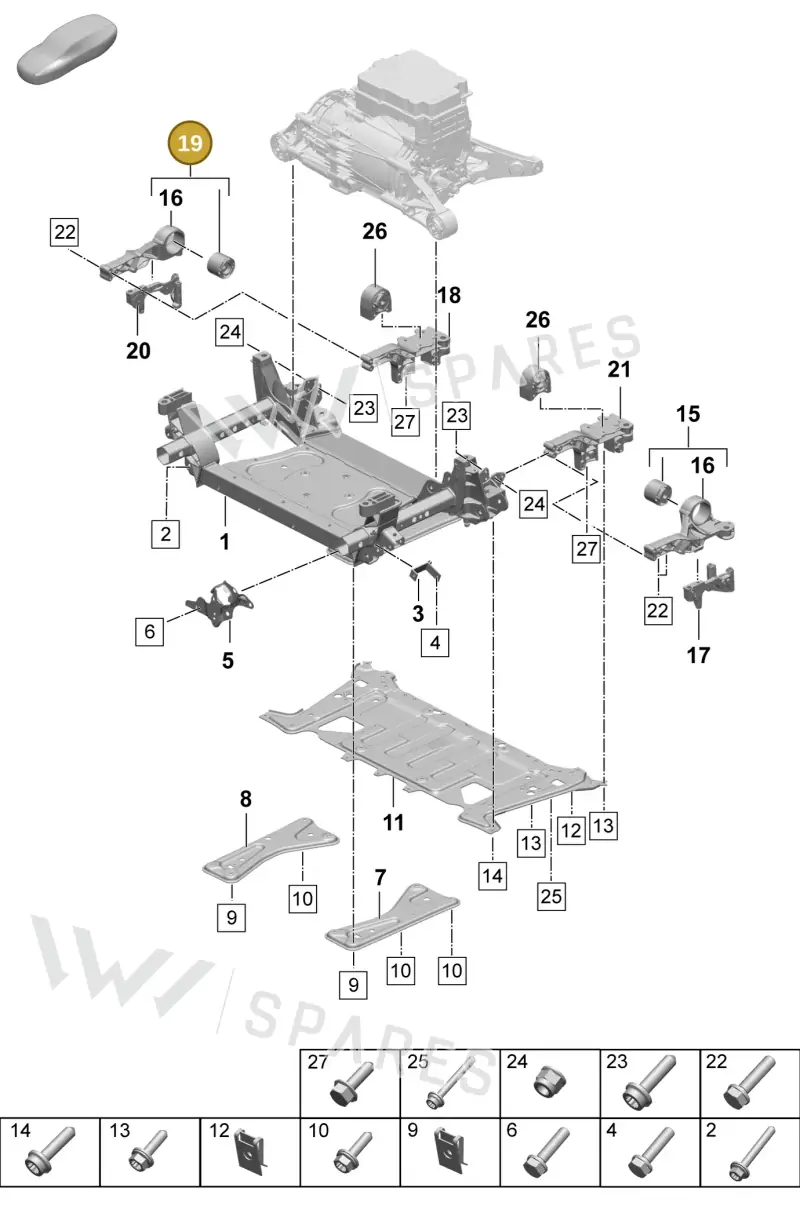 9J1413366C — Porsche Taycan Sport Turismo (2023-) diagram p64401005, position 19