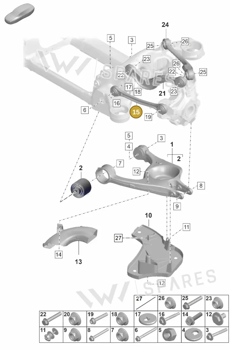 9J1501529 — Porsche Taycan Sport Turismo (2023-) diagram p56501055, position 15