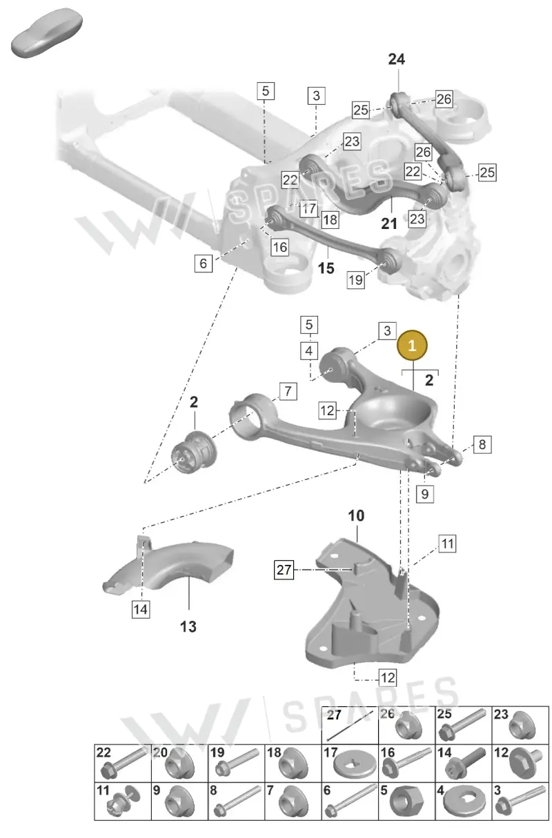 9J1505311A — Porsche Taycan Sport Turismo (2019-2024) diagram p56501050, position 1