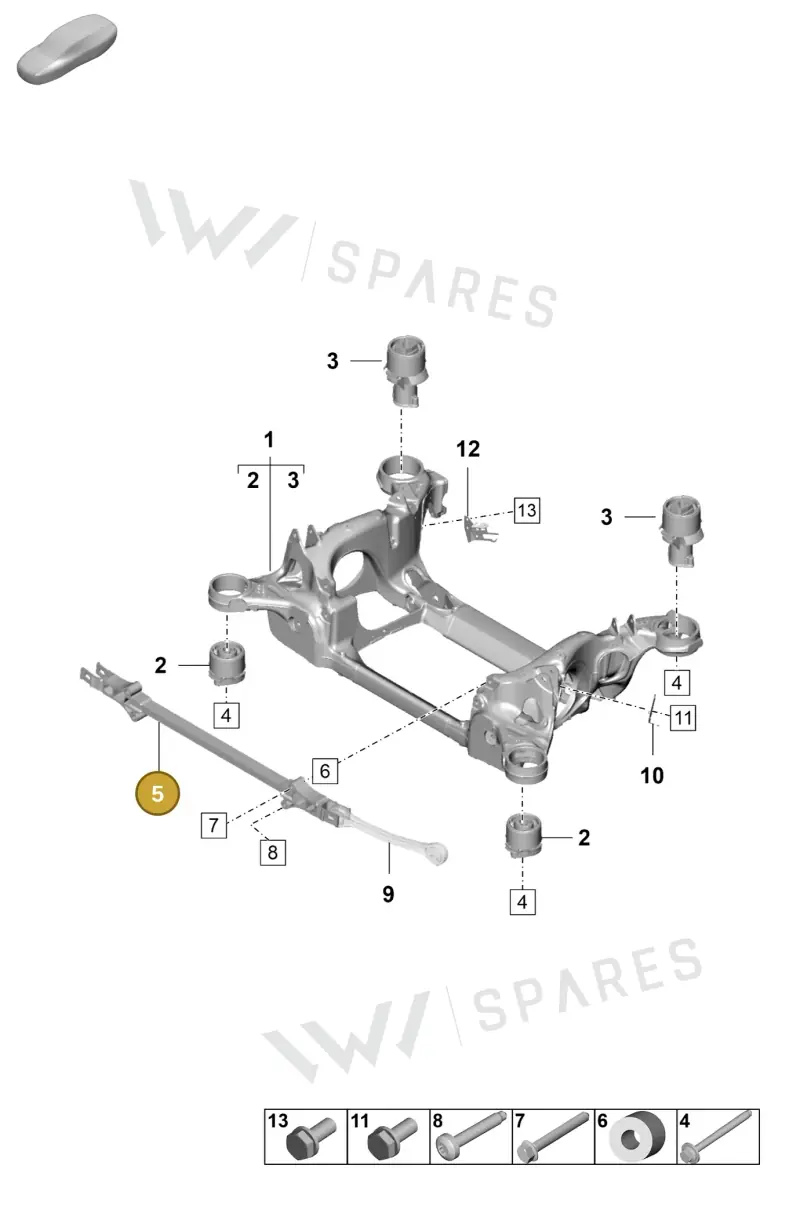 9J1599301D — Porsche Taycan Sport Turismo (2023-2025) diagram p64501000, position 5